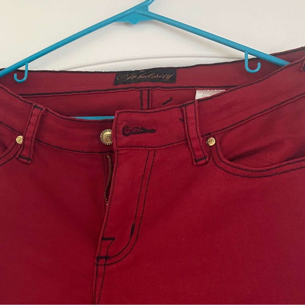 Dark red jeans